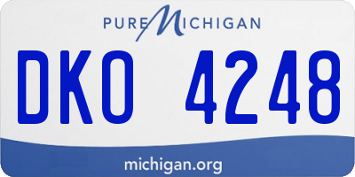 MI license plate DKO4248