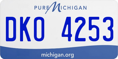 MI license plate DKO4253