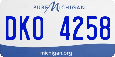 MI license plate DKO4258
