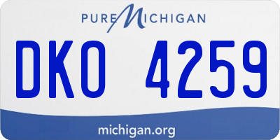 MI license plate DKO4259