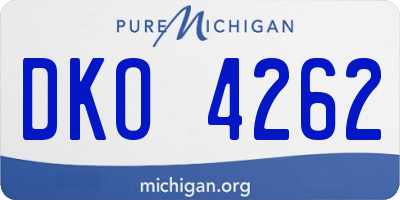 MI license plate DKO4262