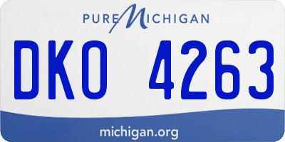 MI license plate DKO4263