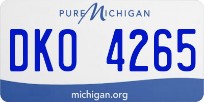 MI license plate DKO4265