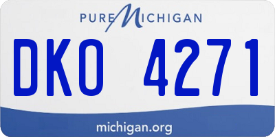 MI license plate DKO4271