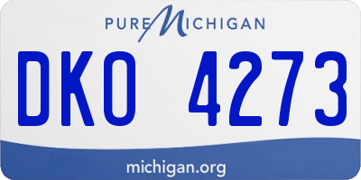 MI license plate DKO4273