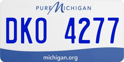 MI license plate DKO4277