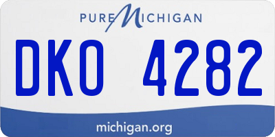 MI license plate DKO4282