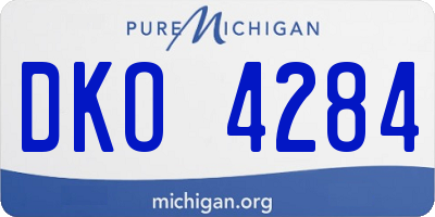 MI license plate DKO4284