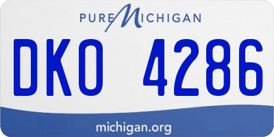 MI license plate DKO4286