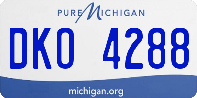 MI license plate DKO4288