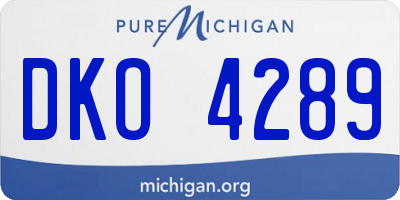 MI license plate DKO4289