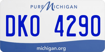 MI license plate DKO4290