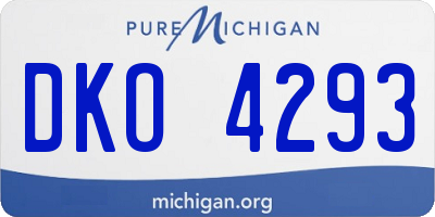 MI license plate DKO4293