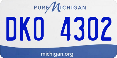 MI license plate DKO4302