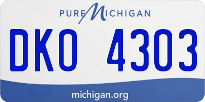 MI license plate DKO4303