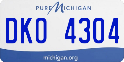 MI license plate DKO4304