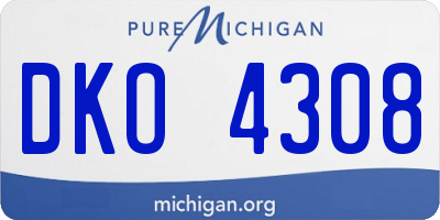MI license plate DKO4308