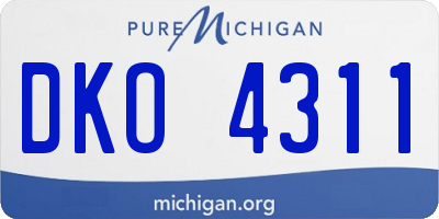 MI license plate DKO4311