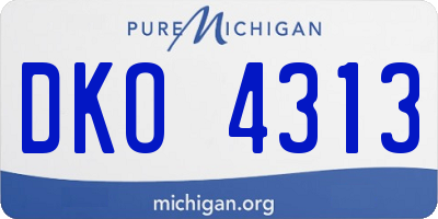 MI license plate DKO4313