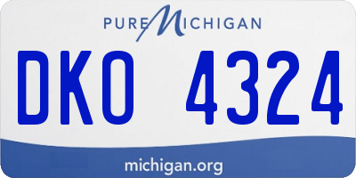 MI license plate DKO4324