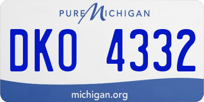 MI license plate DKO4332