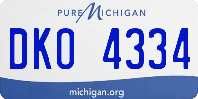 MI license plate DKO4334