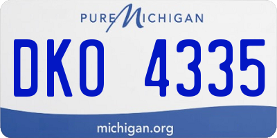 MI license plate DKO4335