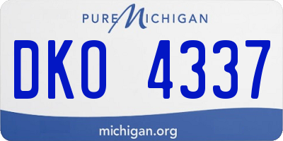 MI license plate DKO4337