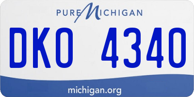 MI license plate DKO4340