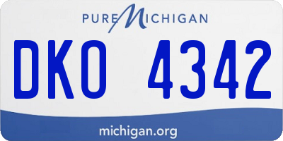 MI license plate DKO4342