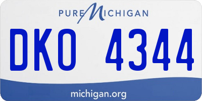 MI license plate DKO4344