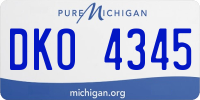MI license plate DKO4345