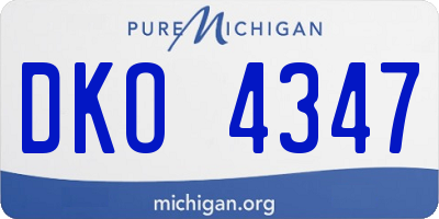 MI license plate DKO4347