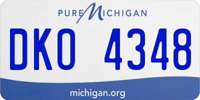 MI license plate DKO4348