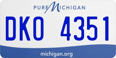 MI license plate DKO4351