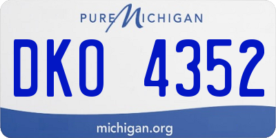 MI license plate DKO4352