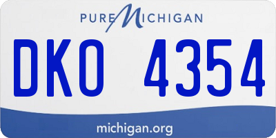 MI license plate DKO4354