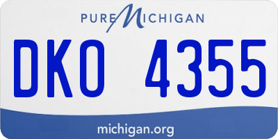 MI license plate DKO4355
