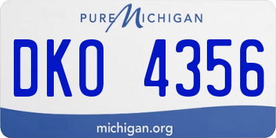 MI license plate DKO4356