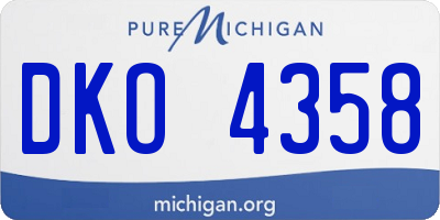 MI license plate DKO4358