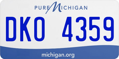 MI license plate DKO4359
