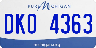 MI license plate DKO4363