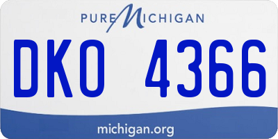 MI license plate DKO4366