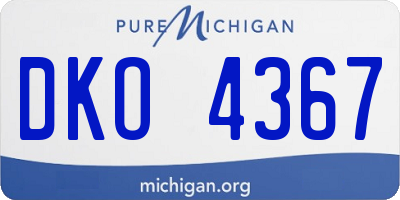MI license plate DKO4367