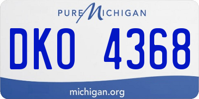MI license plate DKO4368