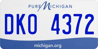 MI license plate DKO4372