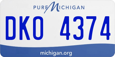 MI license plate DKO4374