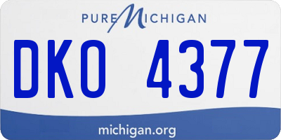 MI license plate DKO4377