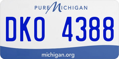 MI license plate DKO4388