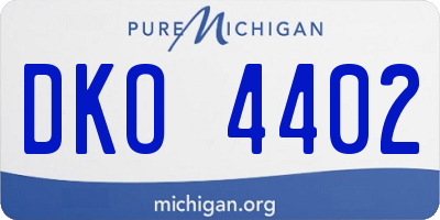 MI license plate DKO4402